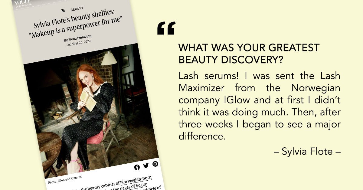 Model Sylvia Flote talks about iGlow in Vogue Scandinavia - iGlow Cosmetics