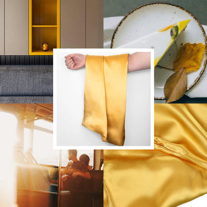 iGlow Silk Pillowcase - Divine Gold - iGlow Cosmetics