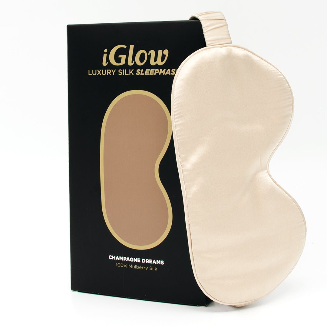 iGlow Silk Sleep Mask Champagne Dreams - iGlow Cosmetics